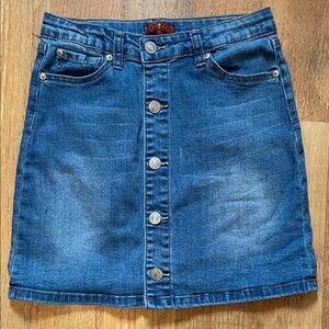 7 For All Mankind 💙 Denim Button-Front Skirt Size 10
